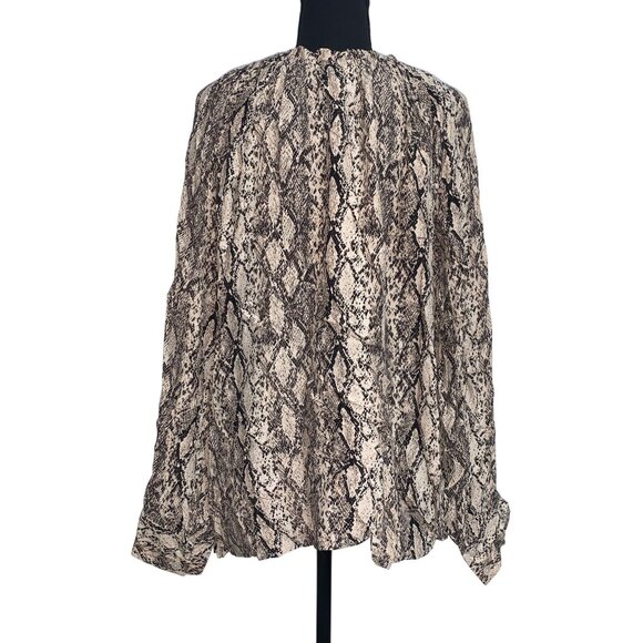 Ava & Viv Womens Tan Snake Print Long Sleeve Top Blouse Plus Size 3X - Picture 5 of 11
